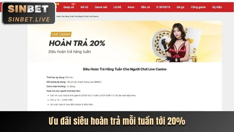 Thưởng nạp lại 12bet casino